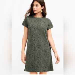 LOFT Olive Patterned Mini Dress